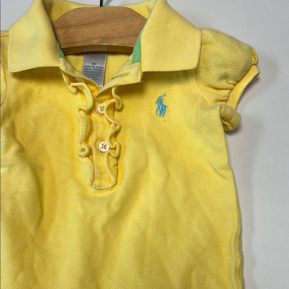 Baby Girls Ralph Lauren Yellow Baby Polo Onesie‎ - Picture 7 of 10